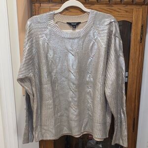 Simply Vera Vera Wang Metallic Cable Knit Sweater